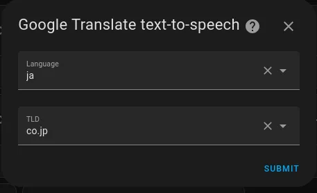 Google Translate text-to-speech configuration in Home Assistant