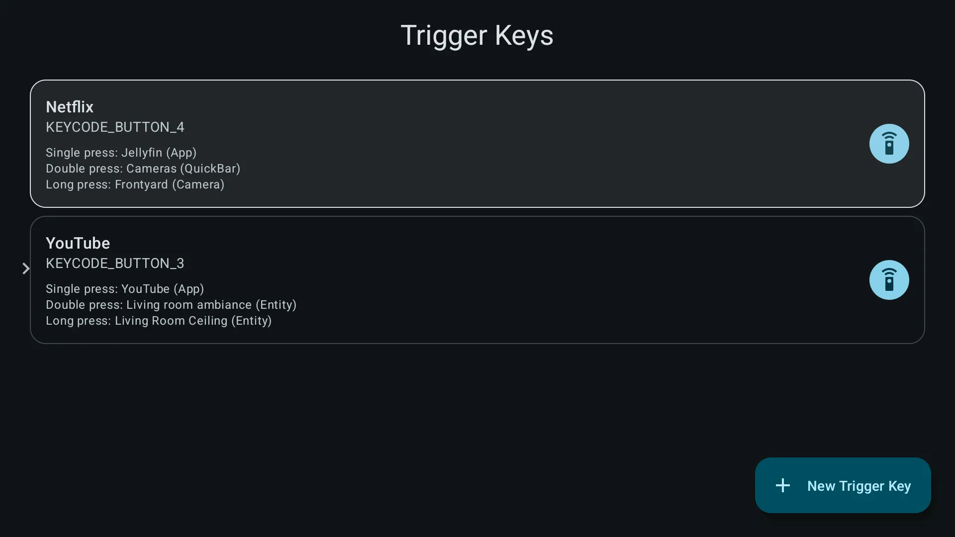 QuickBars trigger keys settings